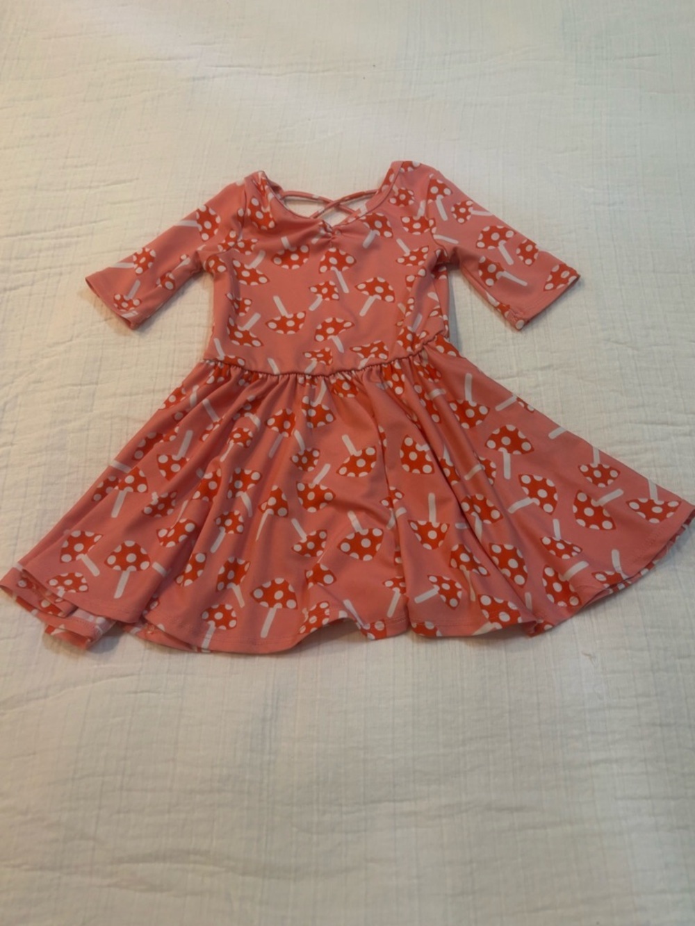 DotDotSmile Mushroom Print Twirl Dress Size 2T Cottagecore Toddler